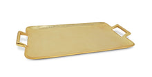 Load image into Gallery viewer, Gold Rectangle Serving Tray with Handles