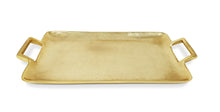 Load image into Gallery viewer, Gold Rectangle Serving Tray with Handles