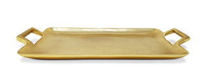Gold Rectangle Serving Tray with Handles