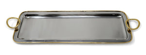 Metal Tray with Gold Loop Handles