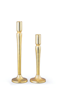 Simple Gold Taper Candle Holder, 2 sizes