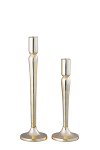 Simple Gold Taper Candle Holder, 2 sizes