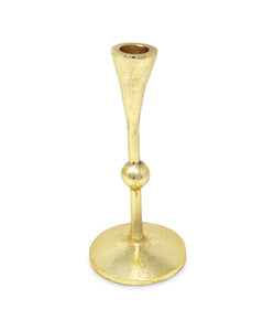 Set of 2 Gold Taper Candle Holders with Ball Design, 6.25"
