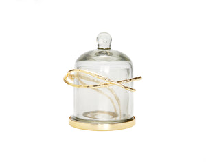 Glass Dome Holder with Gold Twig Design (can keep matches)