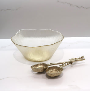 Gold Salad Servers with Branch Design