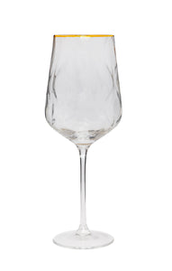 Set of 6 Water Glasses with Gold Rim