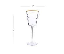 Load image into Gallery viewer, Set of 6 Pebble Glass Wine Glasses with Gold Rim