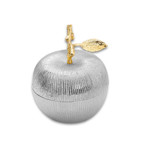 5.9"H Silver Apple shaped Large Jar