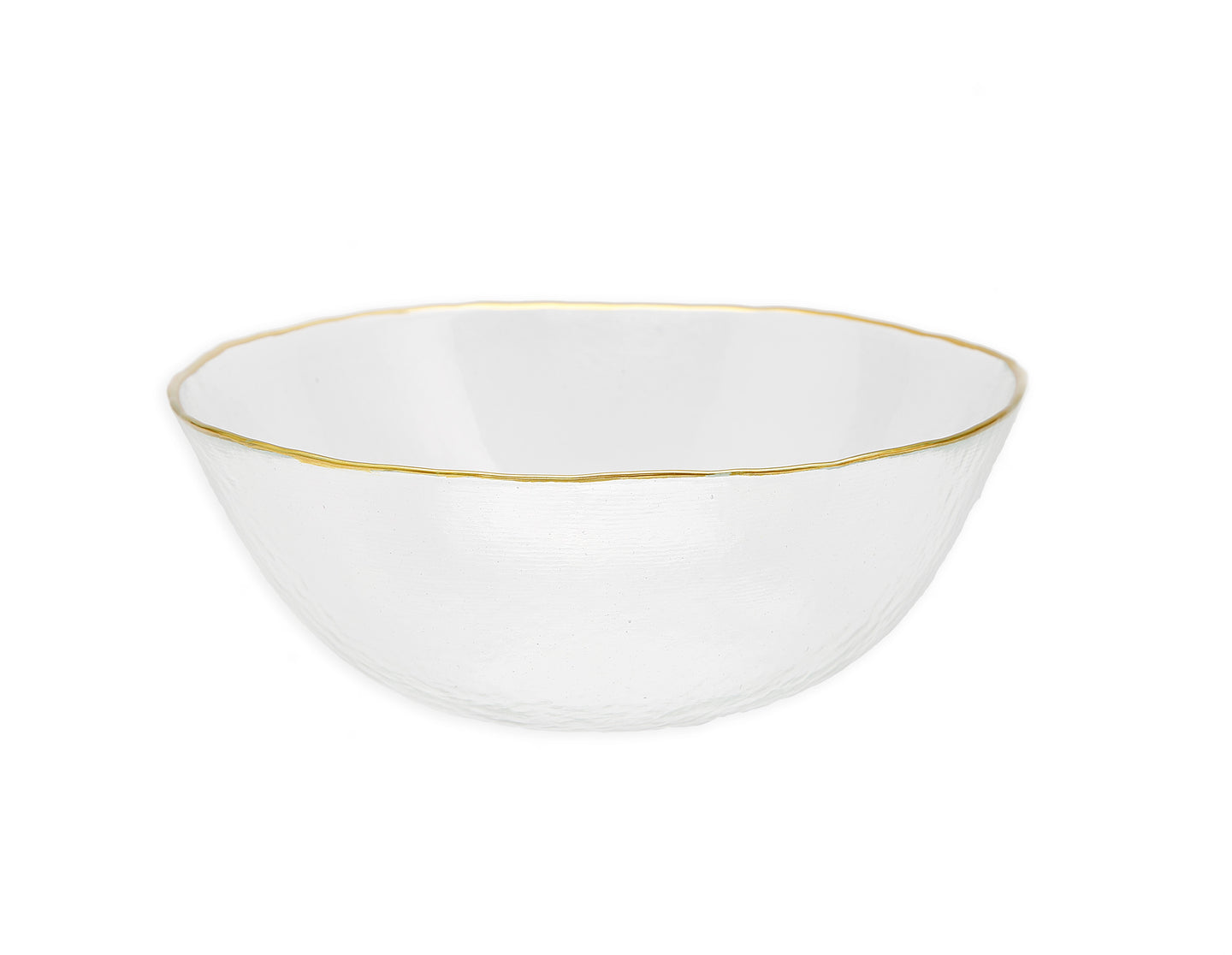 Clear Salad Bowl with Gold Rim - 11