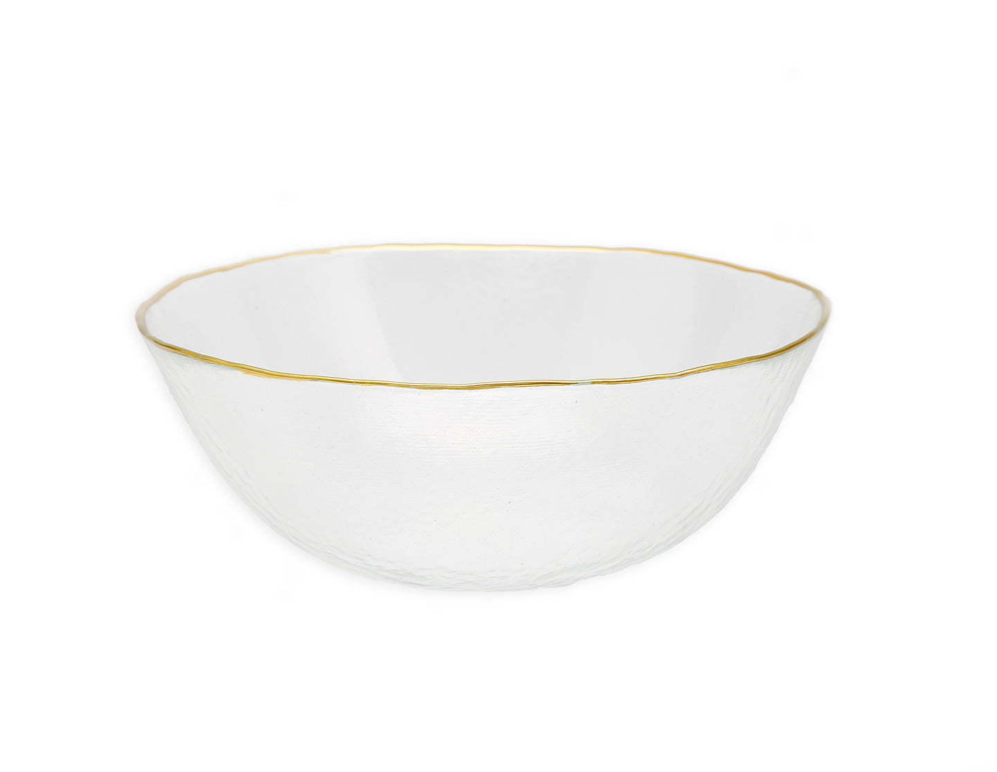 Clear Salad Bowl with Gold Rim - 8.5