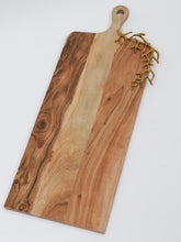 Load image into Gallery viewer, Wood Charcuterie Board Coral Design with Handle