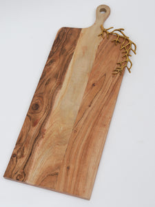 Wood Charcuterie Board Coral Design with Handle