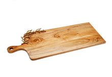 Load image into Gallery viewer, Wood Charcuterie Board Coral Design with Handle