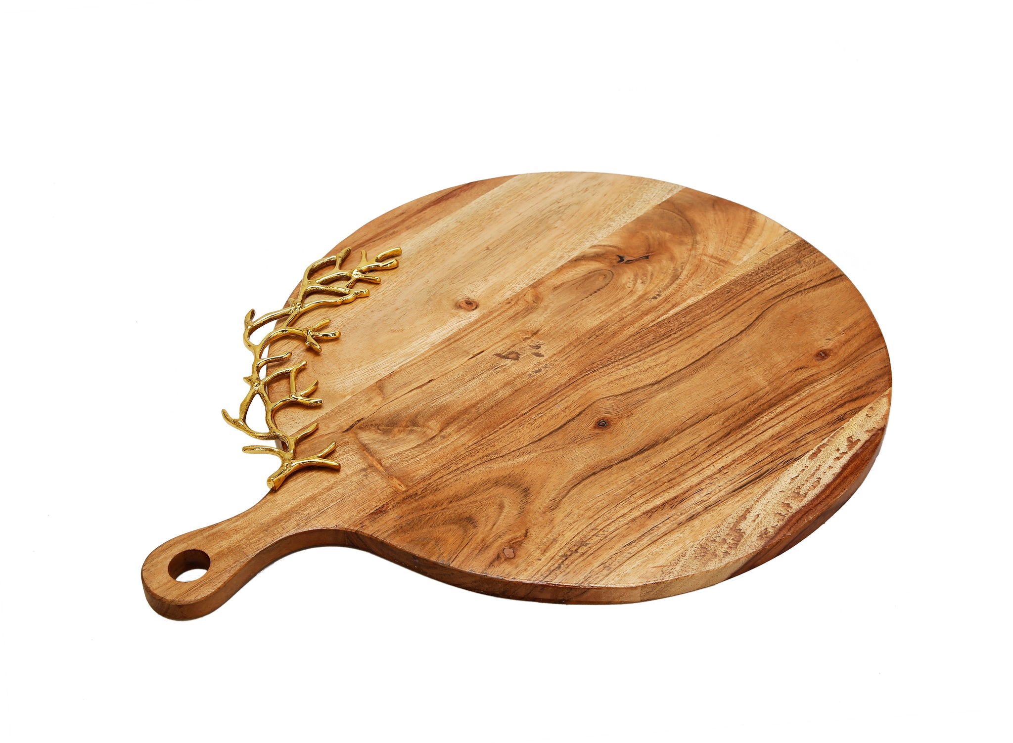 Round Olive Wood Cue Ball Cutting Board