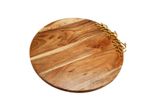 Load image into Gallery viewer, Wood Charcuterie Board Coral Design Round without Handle