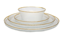 Load image into Gallery viewer, Pebbled Glass Bowl Raised Rim with Gold Border