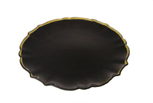 Load image into Gallery viewer, Set of 4 Black Charger with Gold Rim