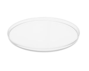 13"D Set of 4 Glass Chargers with White Rim