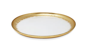 Set of 4 Plates with Gold Brushed Rim