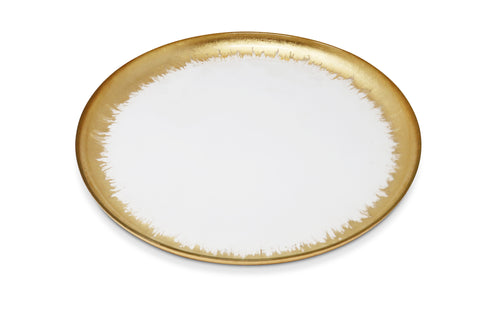 Set of 4 Plates with Gold Brushed Rim