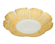 Load image into Gallery viewer, Set 4 Flower Shaped Plates Scalloped-Gold