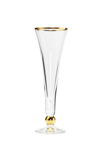 Set of 6 Flutes with Gold Ball and Trim