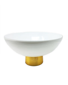 White Glass Bowl on Gold Base