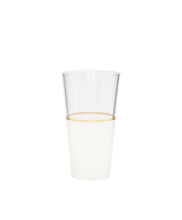 Load image into Gallery viewer, Set of 6 Tumblers White/Clear with Gold Trim