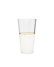 Load image into Gallery viewer, Set of 6 Tumblers White/Clear with Gold Trim