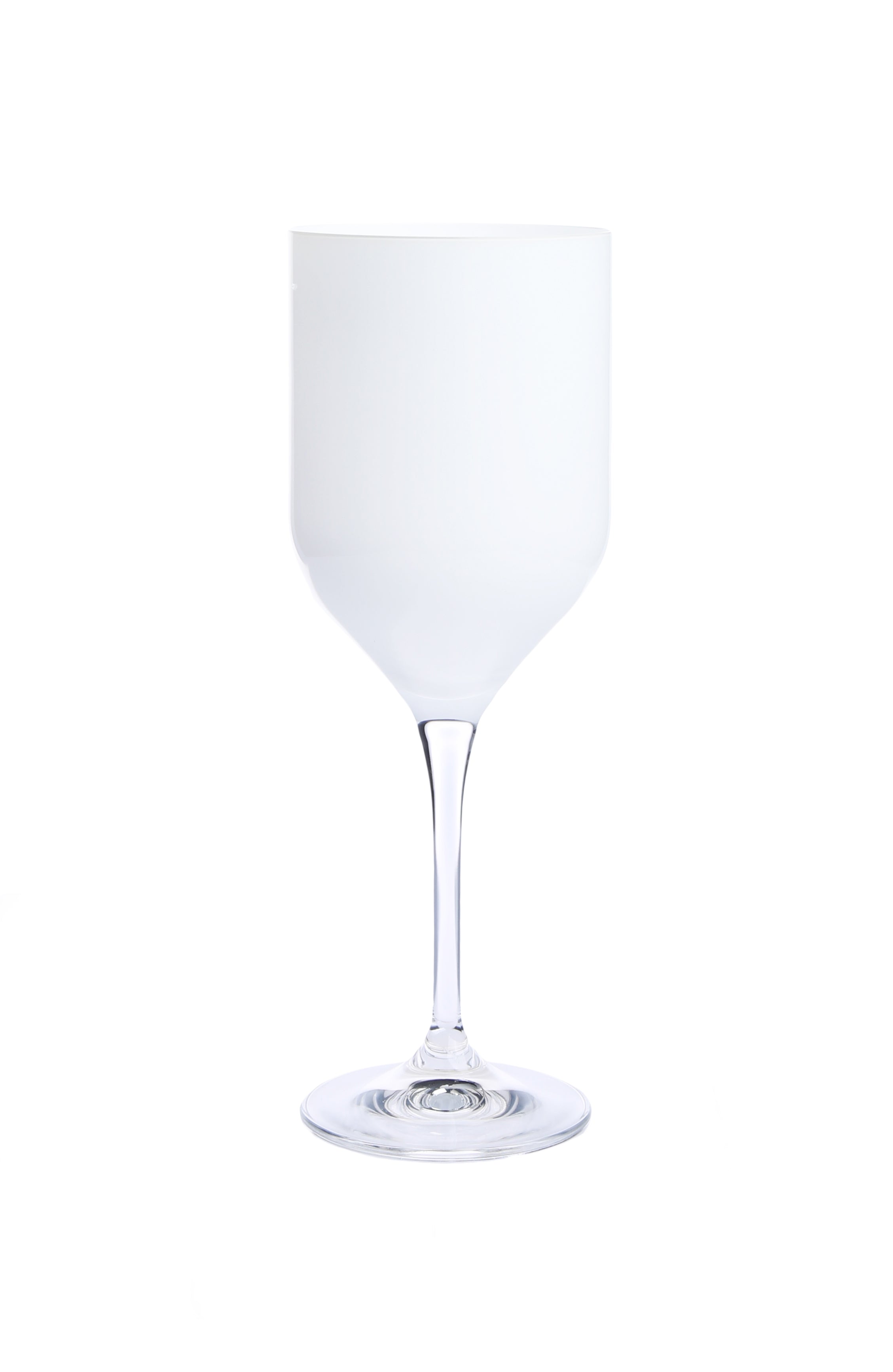 Set of 6 White V-Shaped Wine Glasses with Clear Stem – Classic