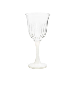 Set of 6 White Footed Water Glasses