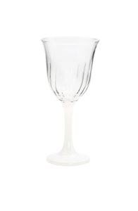 Set of 6 White Footed Water Glasses