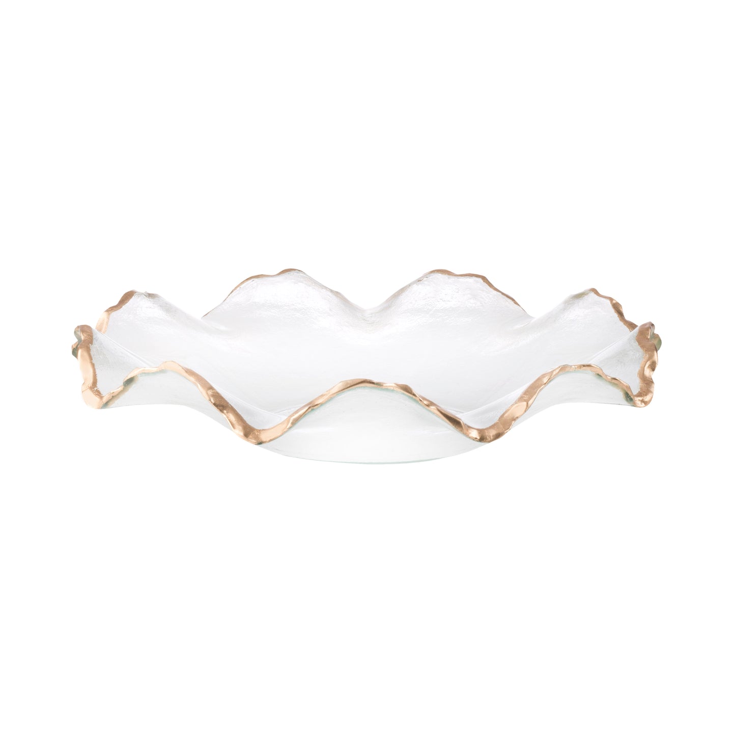 Glass Ruffle Bowl with Gold Edge 12