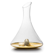 Load image into Gallery viewer, Unique Shaped Decanter with Gold Bottom