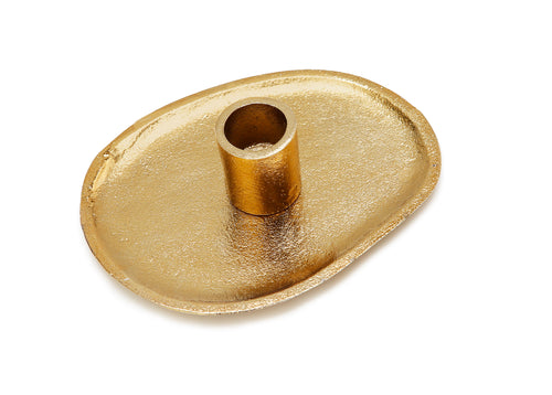 Flat Gold Candle Holder