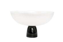 Load image into Gallery viewer, White Glass Bowl on Black Base