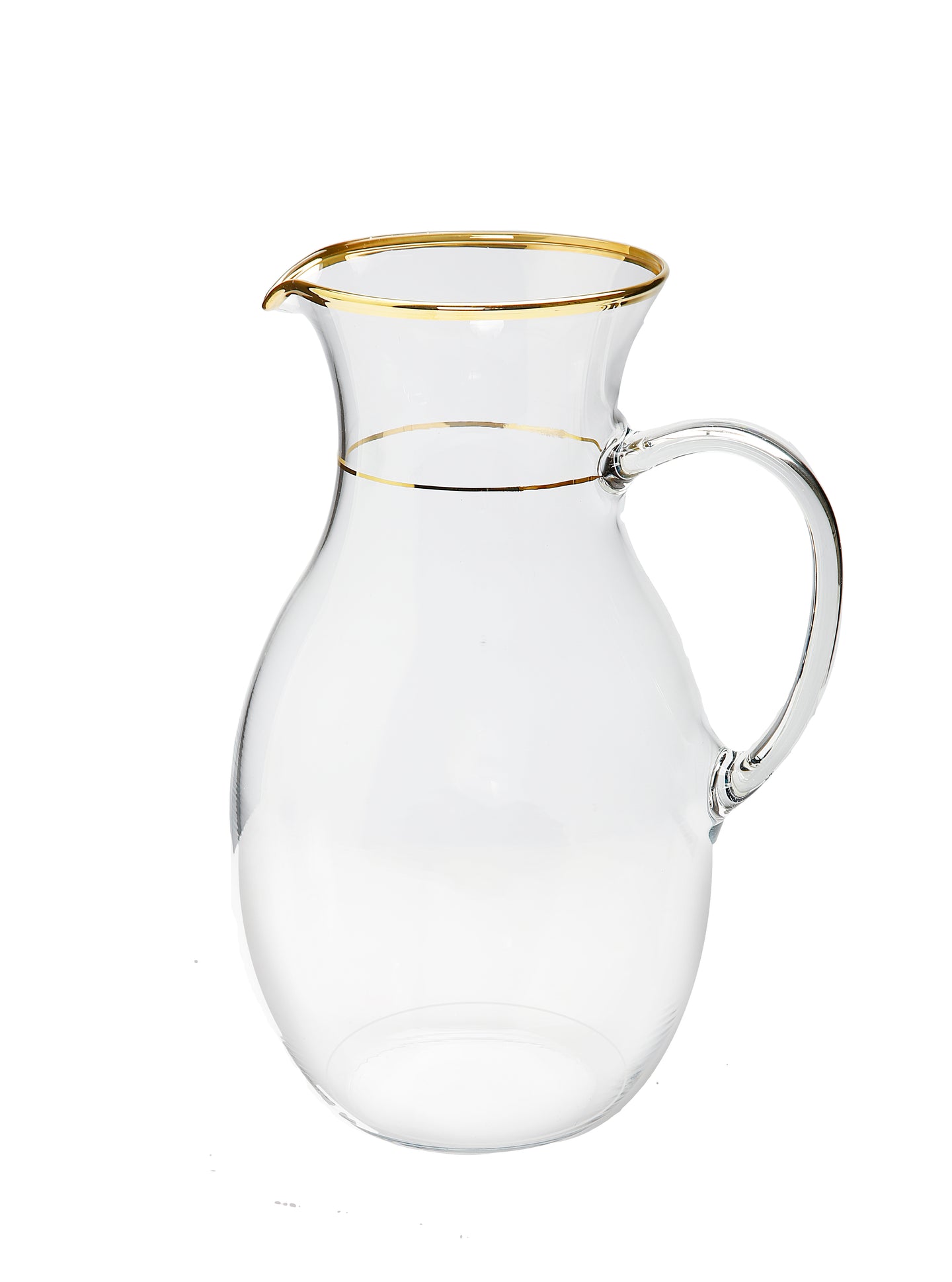 Clear Pitcher with Gold Trim – Classic Touch Decor