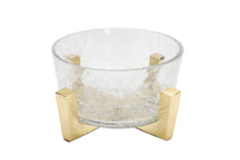 Load image into Gallery viewer, Hammered Glass Bowl on Gold Block Base