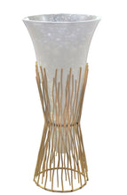 Load image into Gallery viewer, Opaque Glass Vase on Gold Twig Base