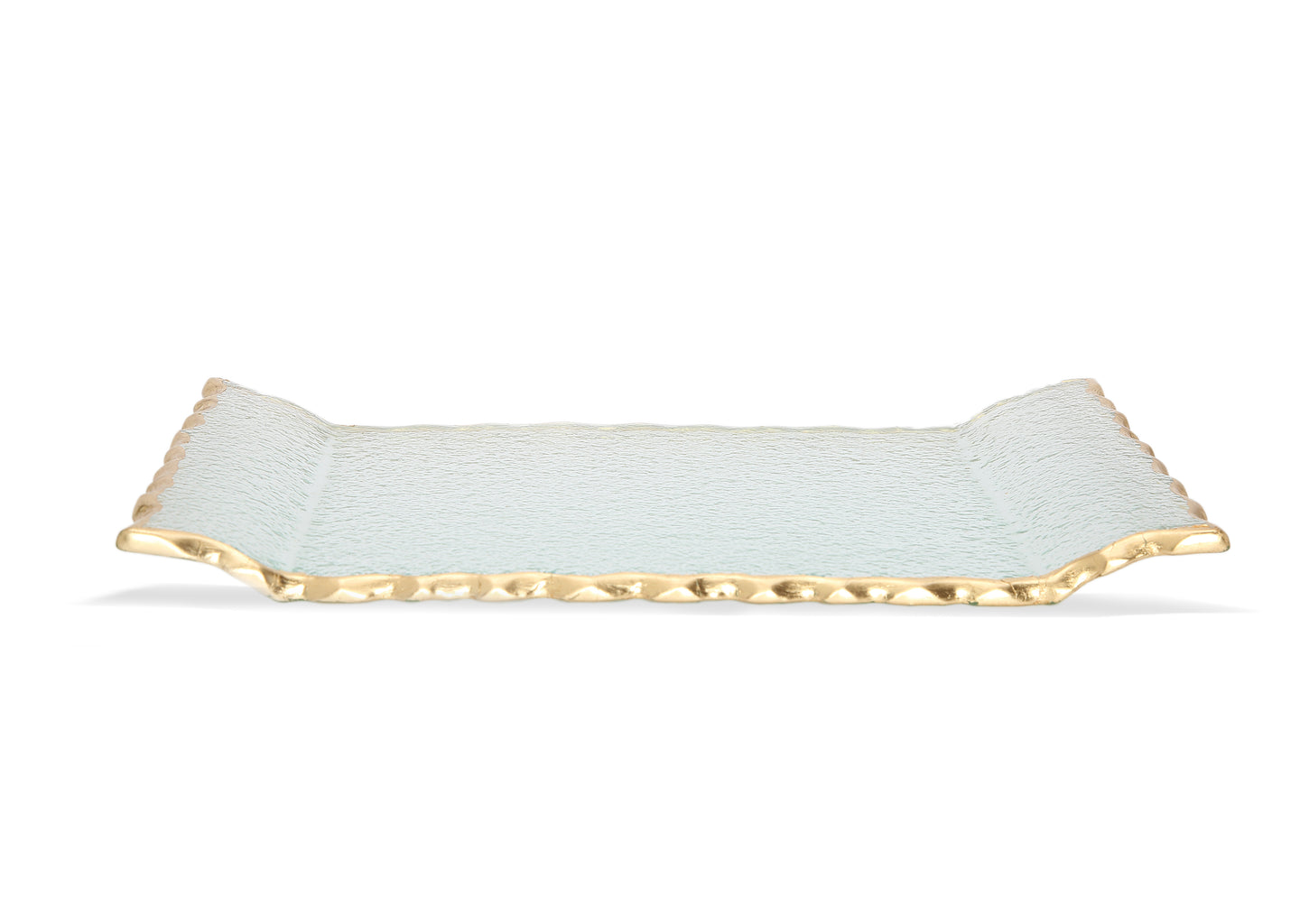 Glass Oblong Tray with Gold Edge 11