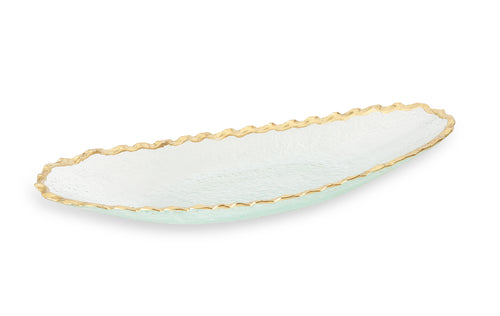Glass Oval Tray with Gold Edge 15