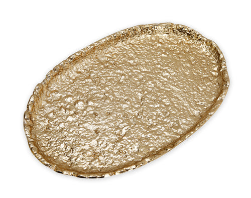 Textured Gold Oval Tray