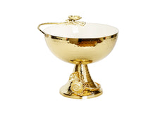 Load image into Gallery viewer, White and Gold Footed Bowl with Gold Flower Design