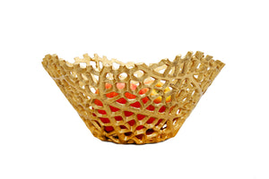 Gold Snack Bowl Lattice Design
