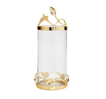 Load image into Gallery viewer, Hammered Glass Canister with Gold Leaf Lid