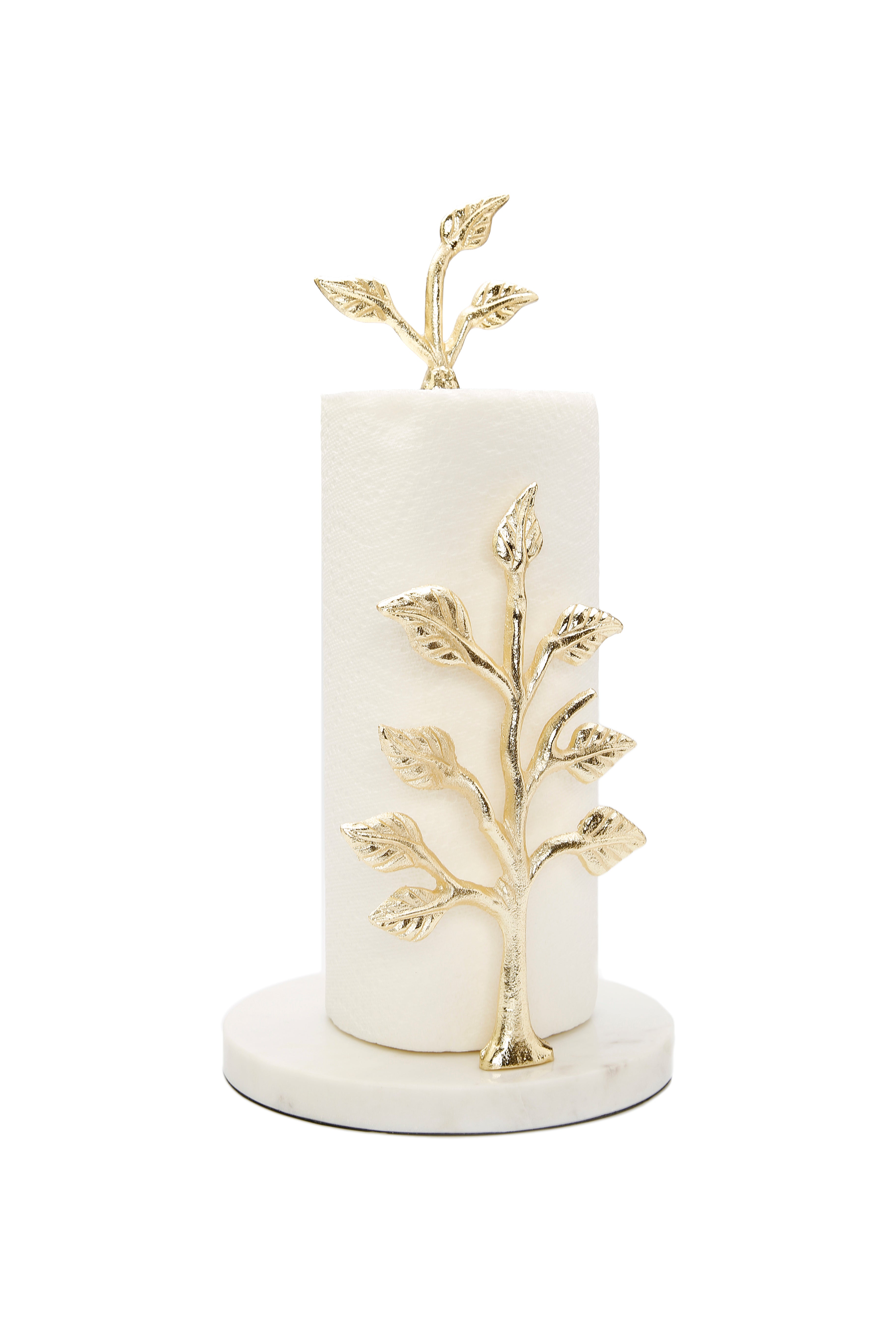 Gold Paper Towel Holder with Leaf Design - 7 Base – Classic Touch Decor