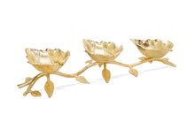 Load image into Gallery viewer, Gold Leaf 3 Sectional Relish Dish