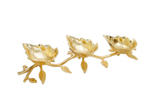 Load image into Gallery viewer, Gold Leaf 3 Sectional Relish Dish