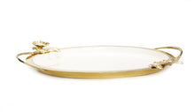 Load image into Gallery viewer, White Tray with Gold Flower Detail