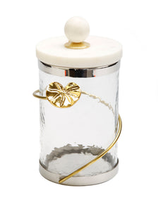 Canister with Floral Lotus Art